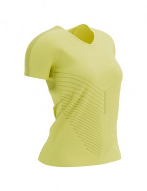 Cămăși De Alergare Compressport Performance SS Tshirt W Dama Verzi | 690583-RTS