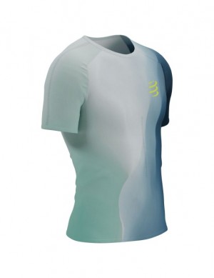 Cămăși De Alergare Compressport Performance SS Tshirt M Barbati Albastri | 658290-SEC