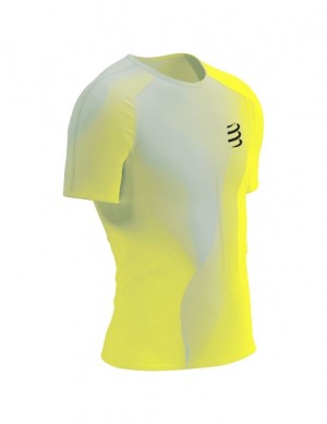 Cămăși De Alergare Compressport Performance SS Tshirt M Barbati Galbeni | 863509-EXQ