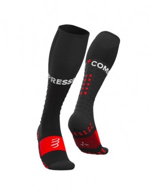 High Socks Compressport Full Socks Run Barbati Negrii | 320517-EYR