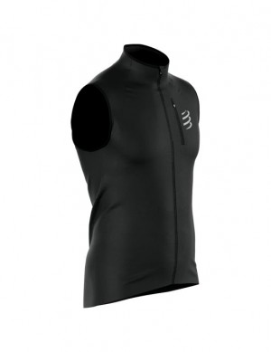 Jachetă De Alergare Compressport Hurricane Windproof Vest M Barbati Negrii | 752941-ORU