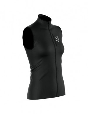 Jachetă De Alergare Compressport Hurricane Windproof Vest W Dama Negrii | 574083-XBG