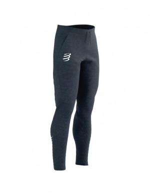 Pantaloni Compressport Seamless Pants Barbati Indigo | 061527-GYX