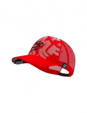 Sapca Compressport Trucker Cap Barbati Rosii Albi | 352749-DUK