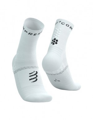 Sosete Alergare Compressport Pro Marathon Socks V2.0 Barbati Albi Negrii | 419387-BVP