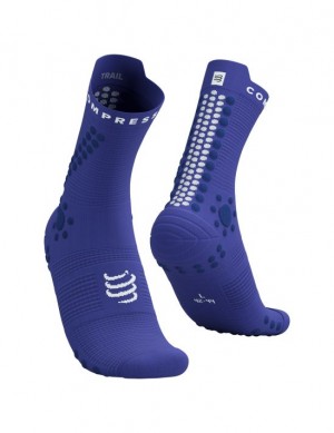 Sosete Alergare Compressport Pro Racing Socks v4.0 Trail Barbati Albastri | 825160-KJL