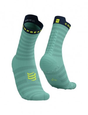 Sosete Alergare Compressport Pro Racing Socks v4.0 Ultralight Run High Barbati Albastri | 603425-BVE