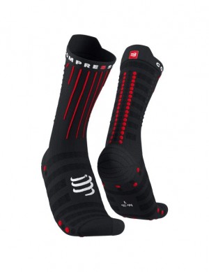 Sosete Compressport Aero Socks Unisex Negrii Rosii | 762941-WMT