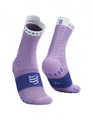 Sosete Compressport Pro Racing Socks v4.0 Trail Unisex Albastri | 938516-BOK