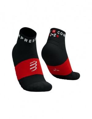 Sosete Compressport Ultra Trail Low Socks Unisex Negrii Rosii | 825316-SWF