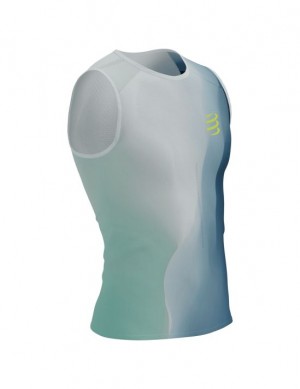 Tricouri Compressport Performance Tank M Barbati Albastri | 510237-RGC