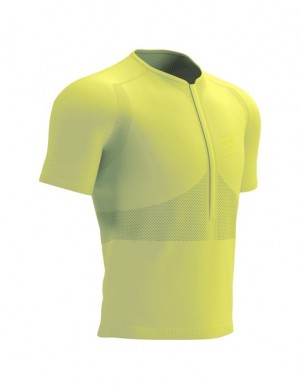 Tricouri Compressport Trail Half-Zip Fitted SS Top Barbati Verzi | 674502-MCL