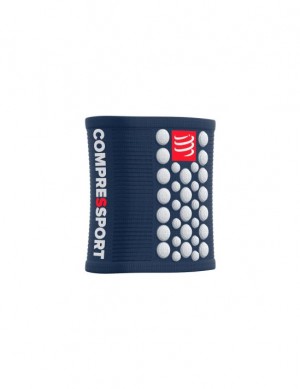 Wrist Sweatbands Compressport Sweatbands 3D.Dots Dama Albastri Albi | 682075-CWG