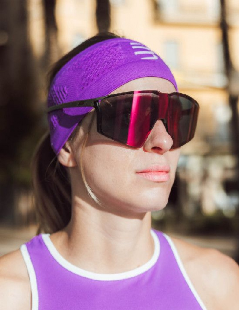 Accesorii Compressport Headband On/Off Barbati Violet | 580342-ZFG