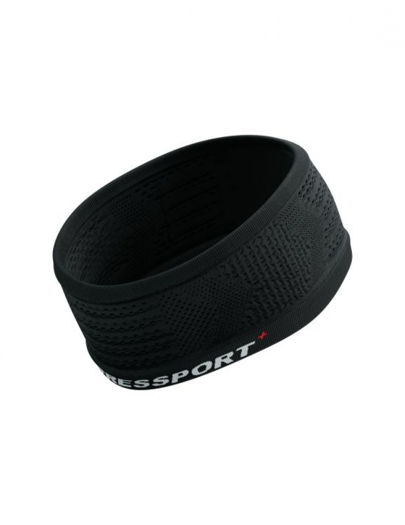 Accesorii Compressport Headband On/Off Barbati Negrii Albi | 526493-QWZ