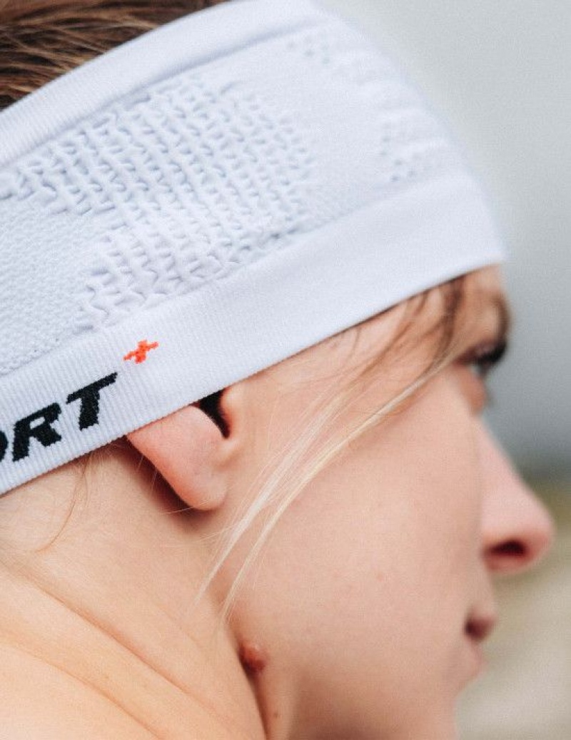 Accesorii Compressport Headband On/Off Barbati Albi | 170243-FDY