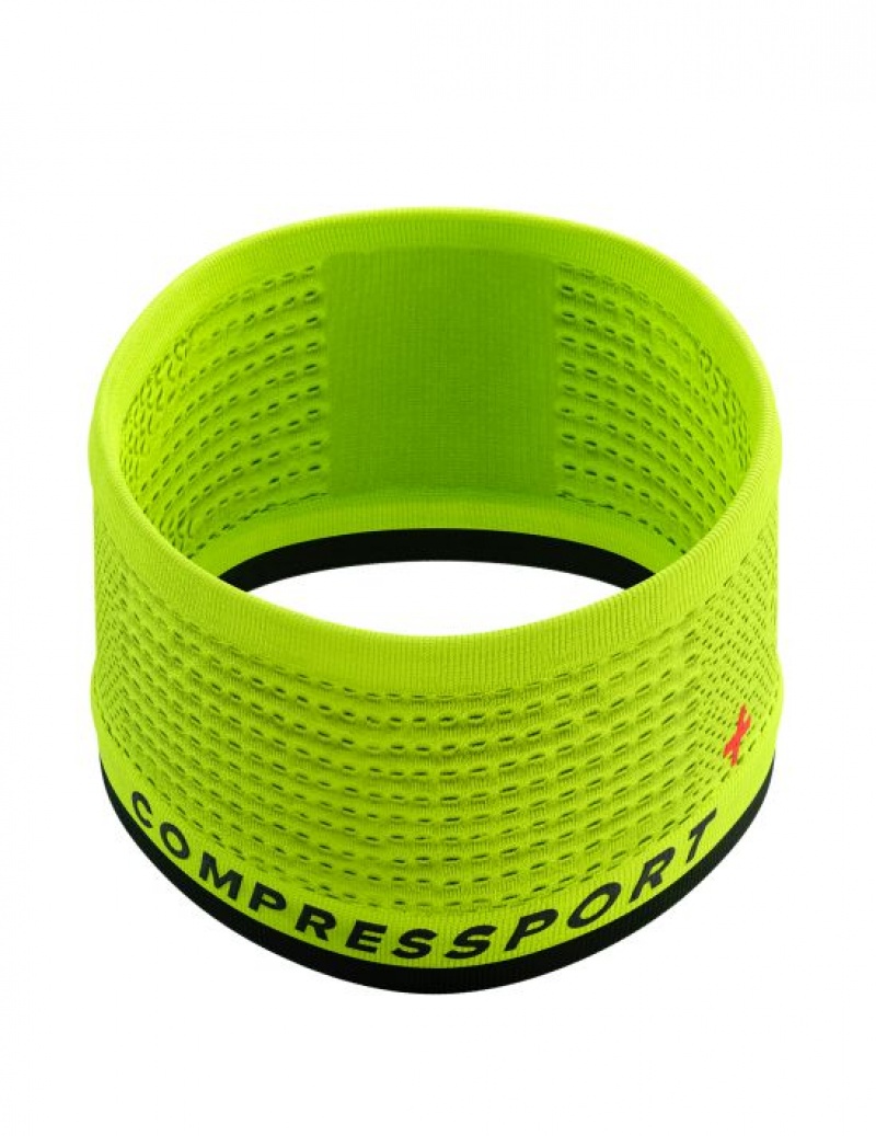 Accesorii Compressport Headband On/Off Flash Unisex Galbeni Negrii | 520386-DFU