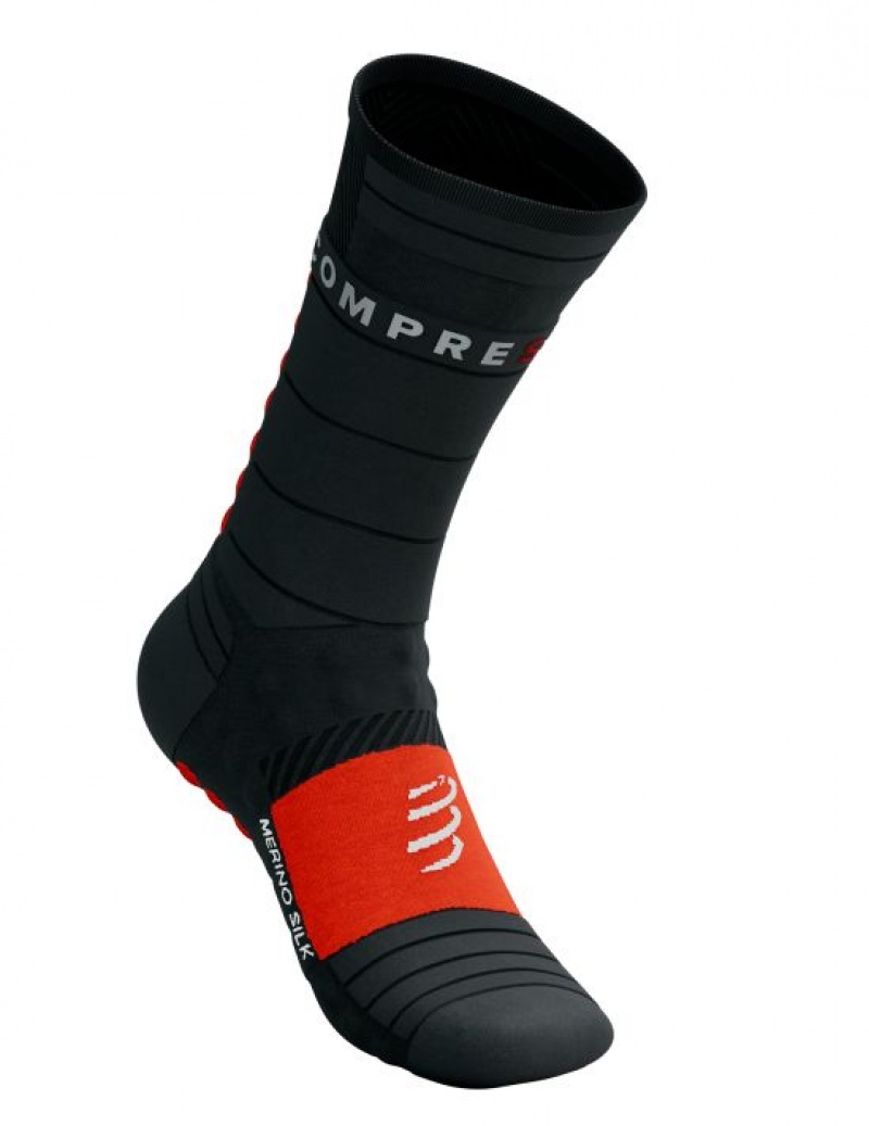 Accesorii Compressport Pro Racing Socks Iarnă Run Unisex Negrii Rosii | 104396-LYQ