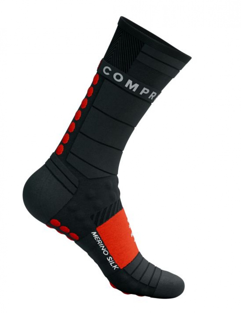 Accesorii Compressport Pro Racing Socks Iarnă Run Unisex Negrii Rosii | 104396-LYQ