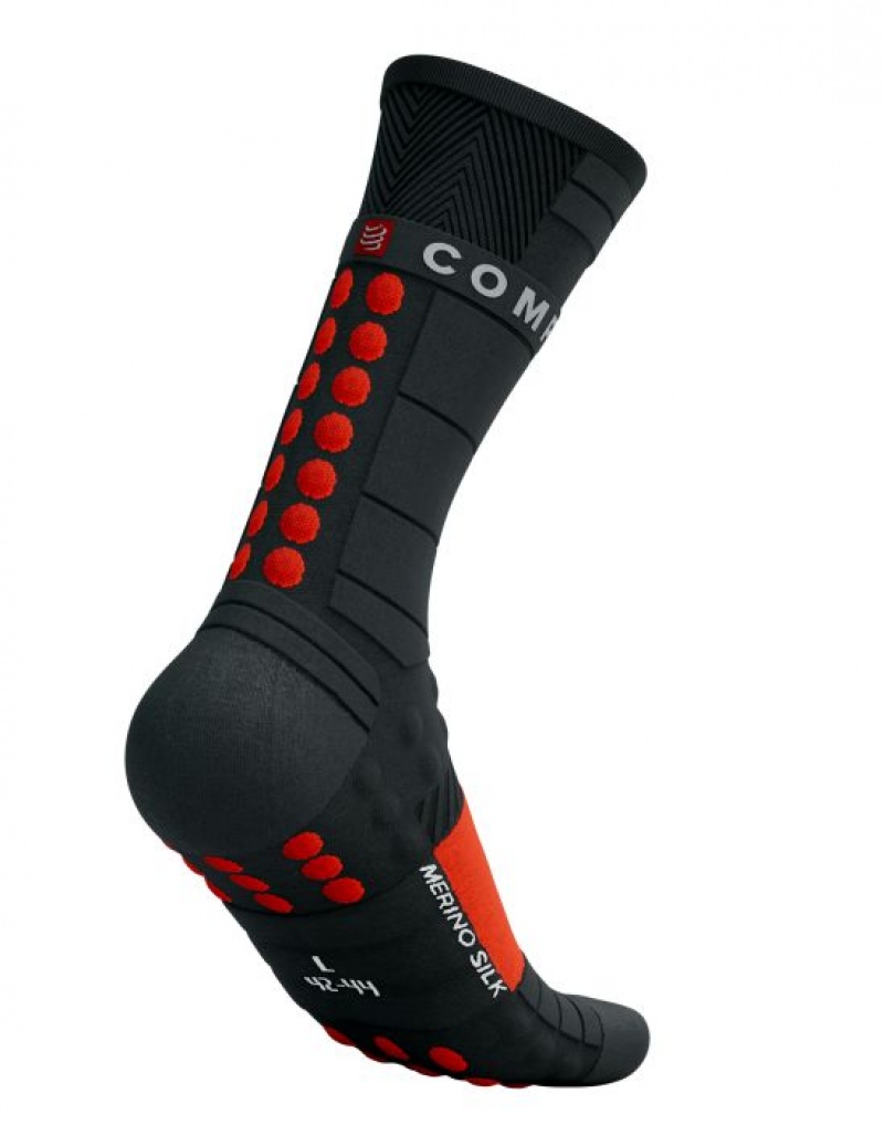 Accesorii Compressport Pro Racing Socks Iarnă Run Unisex Negrii Rosii | 104396-LYQ