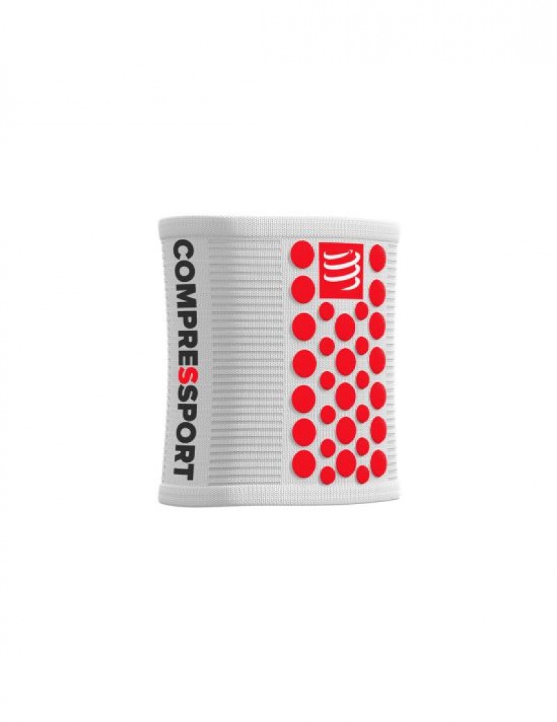 Accesorii Compressport Sweatbands 3D.Dots Unisex Albi Rosii | 842061-WSH