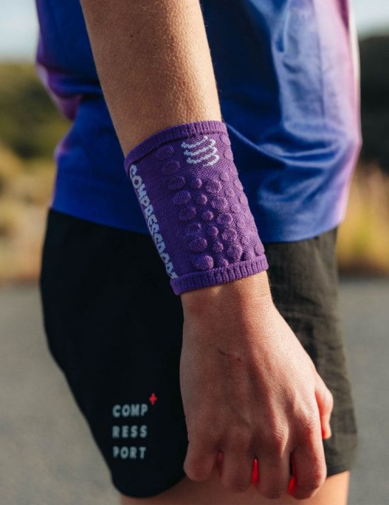 Accesorii Compressport Sweatbands 3D.Dots Unisex Violet Albi | 547689-SQD