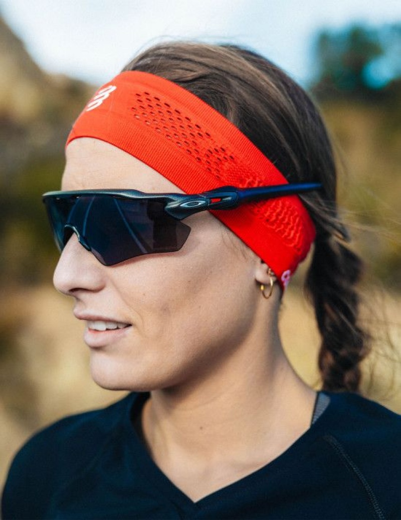 Accesorii Compressport Thin Headband On/Off Unisex Rosii | 956201-UIR