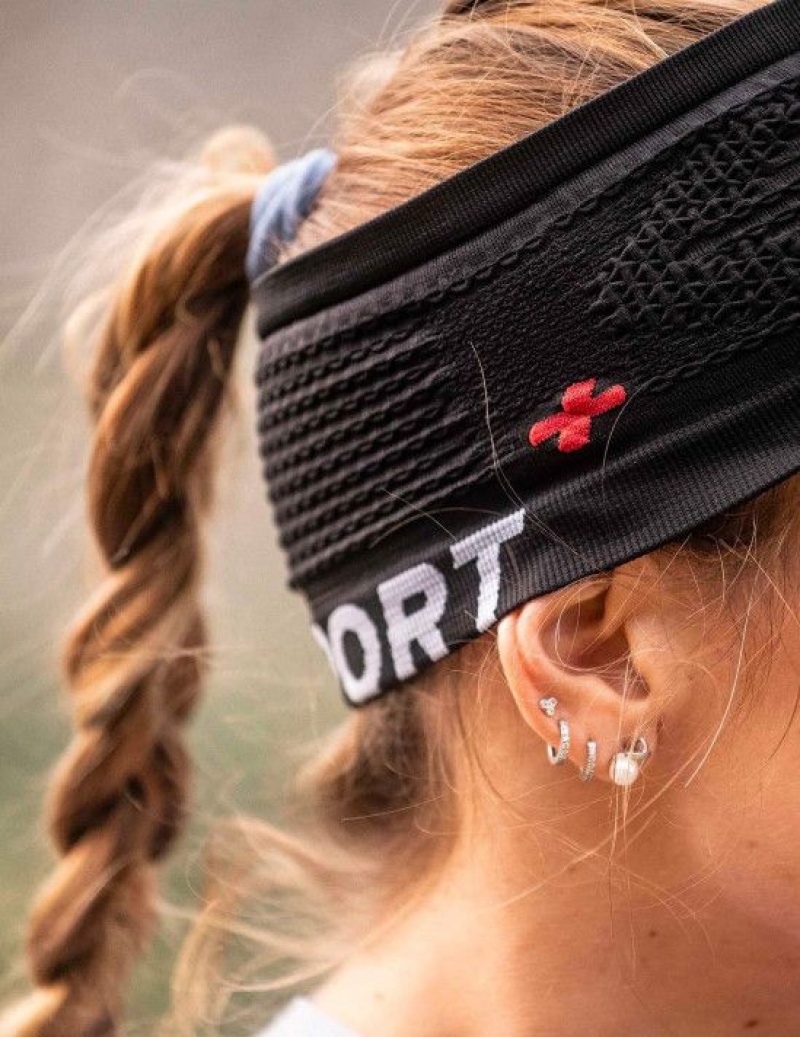 Bentita Compressport Spiderweb Headband On/Off Dama Negrii | 970385-MVZ