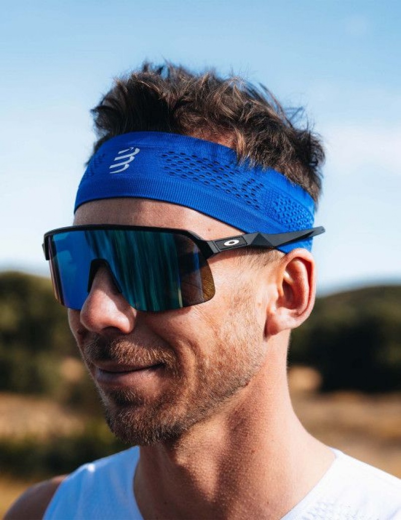 Bentita Compressport Thin Headband On/Off Barbati Albastri | 942056-GJK