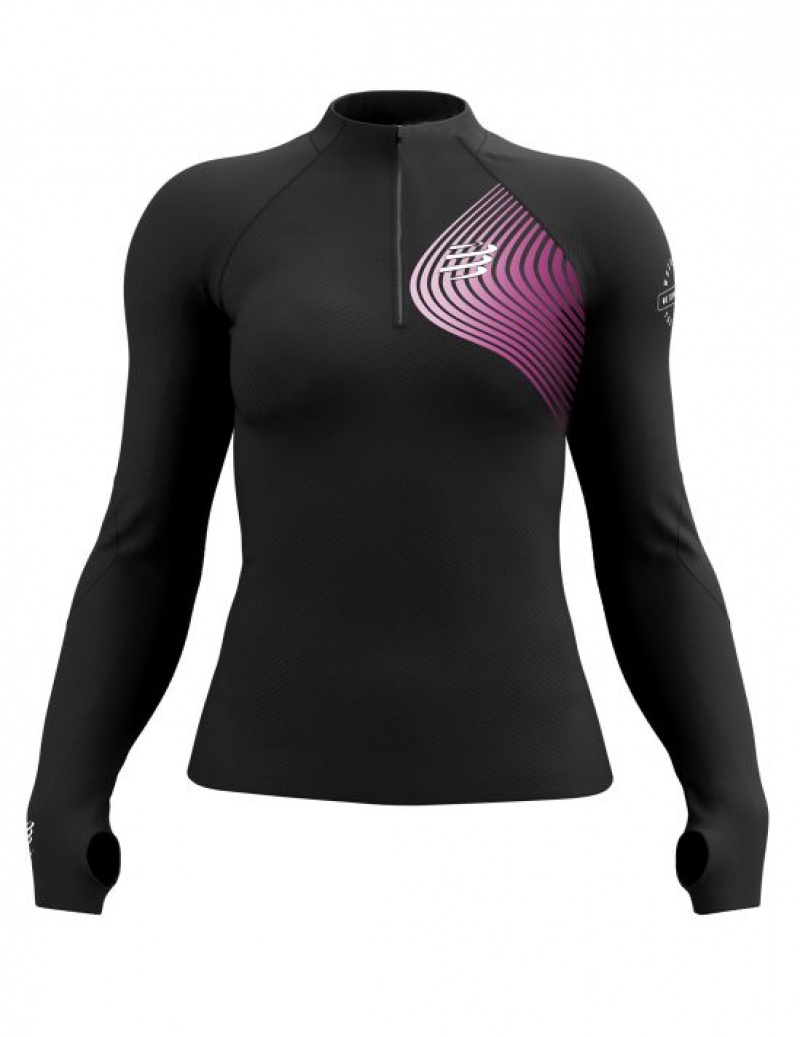 Cămăși De Alergare Compressport Iarnă Trail Postural LS Top W Dama Colorati | 431059-FKH