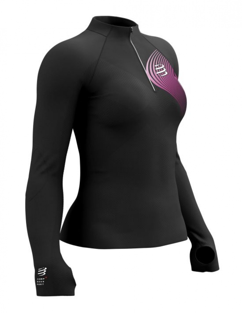 Cămăși De Alergare Compressport Iarnă Trail Postural LS Top W Dama Colorati | 431059-FKH