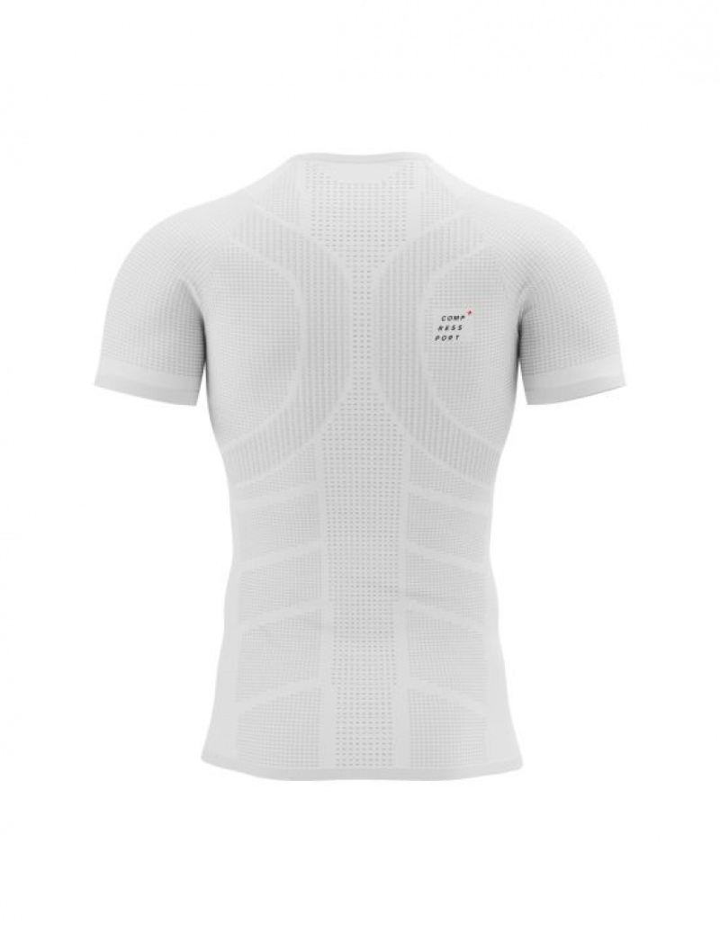 Cămăși De Alergare Compressport On/Off SS TShirt M Barbati Albi | 736245-GYA