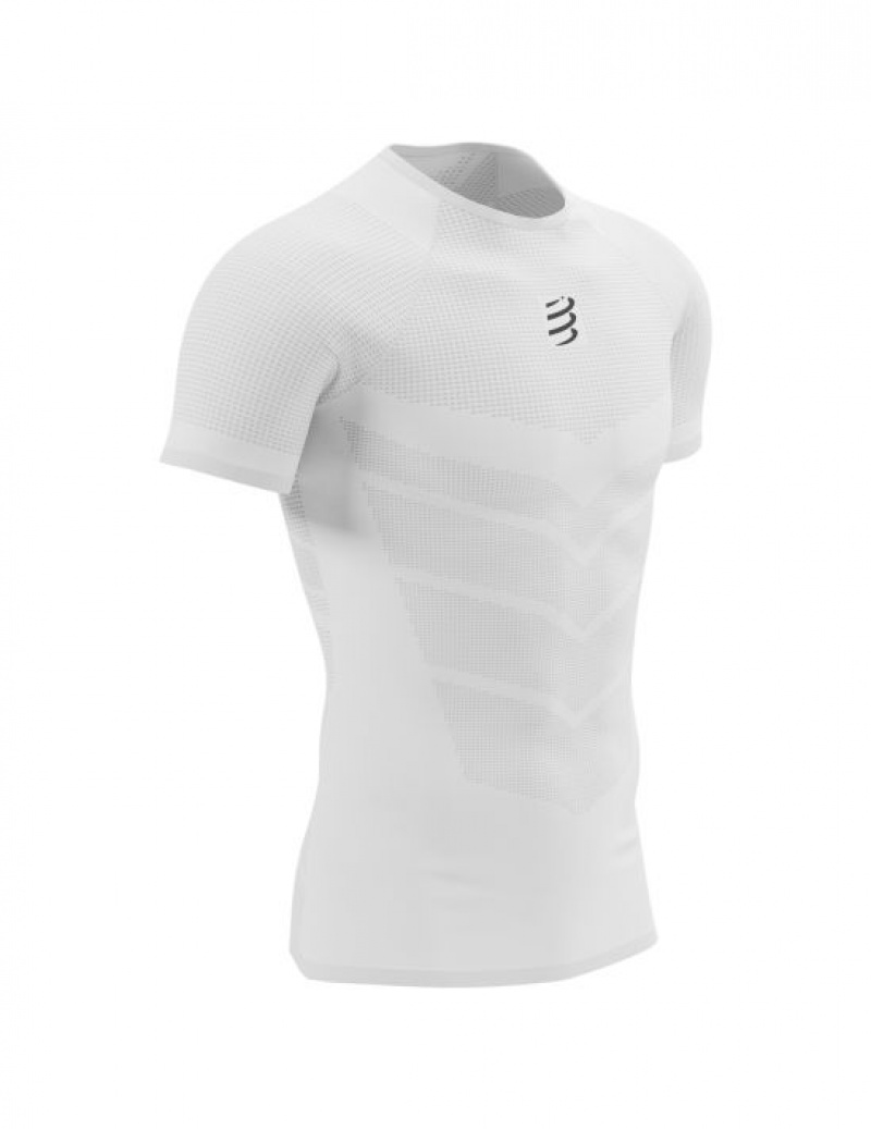 Cămăși De Alergare Compressport On/Off SS TShirt M Barbati Albi | 736245-GYA