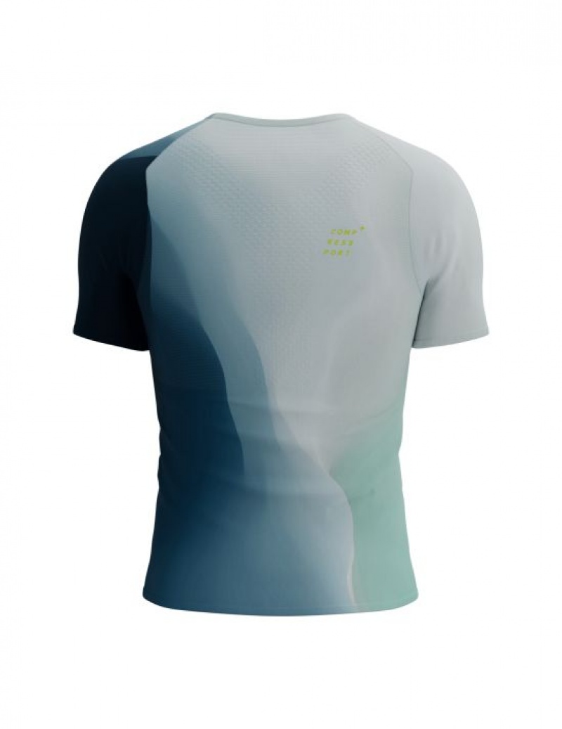 Cămăși De Alergare Compressport Performance SS Tshirt M Barbati Albastri | 658290-SEC