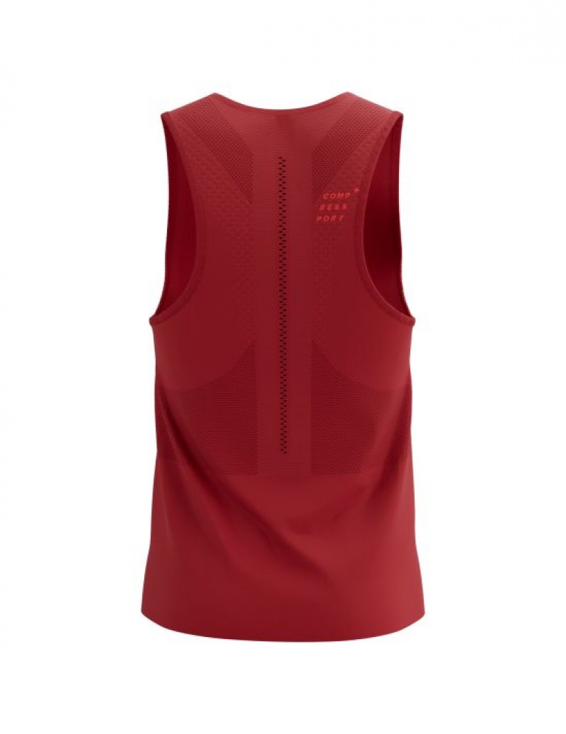 Cămăși De Alergare Compressport Pro Racing Singlet M Barbati Rosii | 850146-WJO