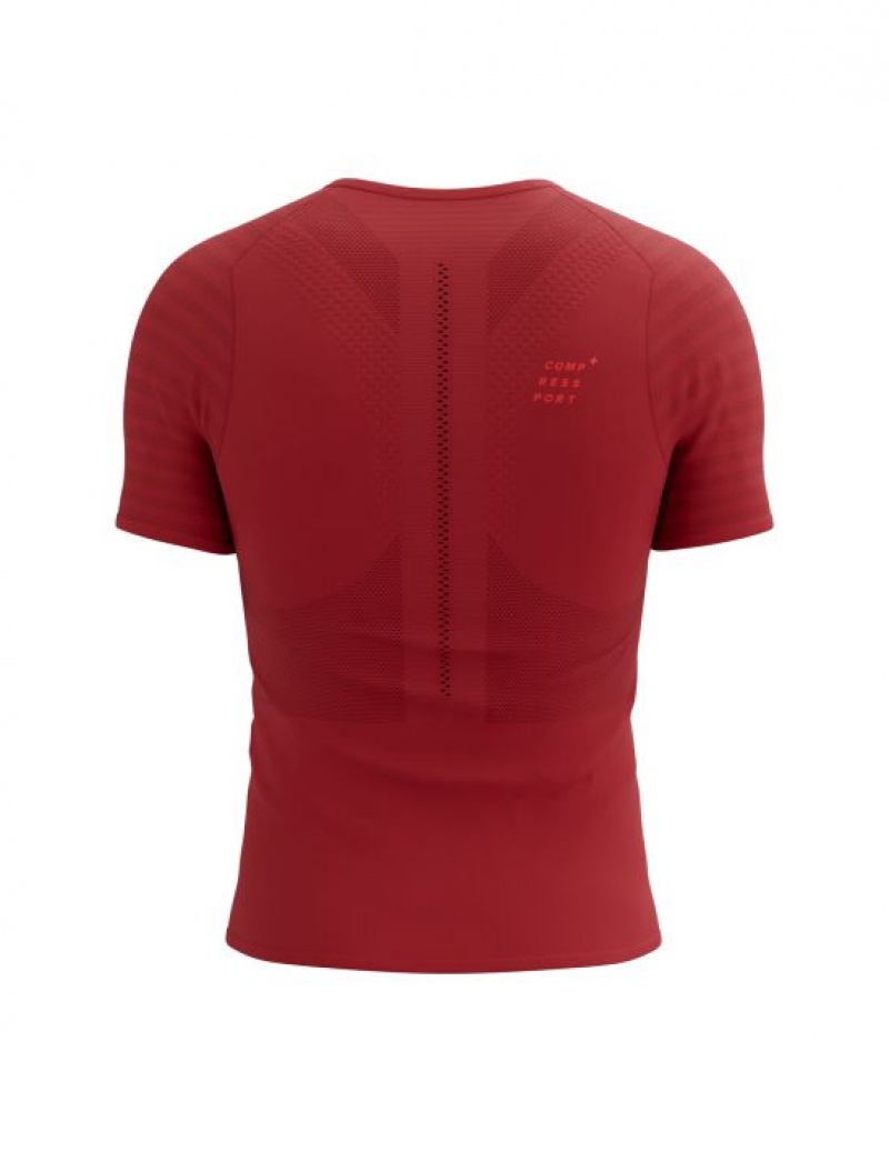 Cămăși De Alergare Compressport Racing SS Tshirt M Barbati Rosii | 260157-UGB