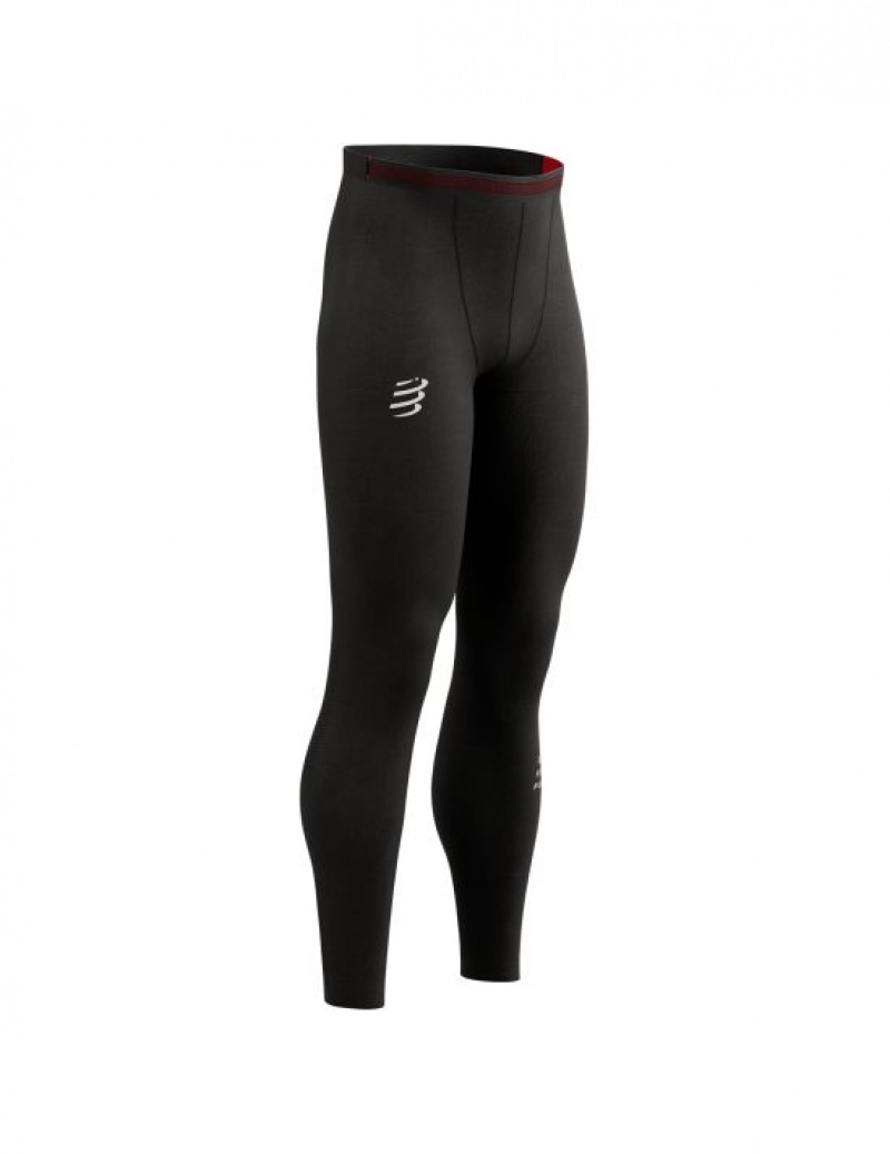 Colanți De Alergare Compressport Under Control Full Tight M Barbati Negrii | 139280-JIK