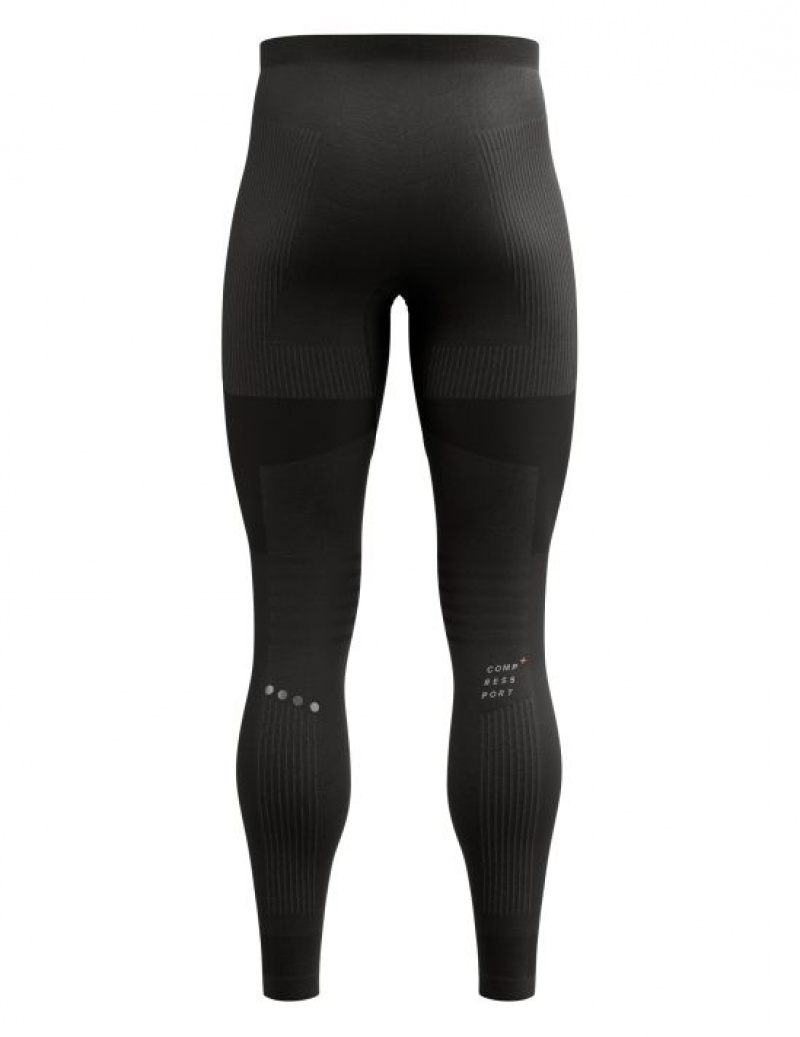 Colanti Compressport Iarnă Alergat Legging M Barbati Negrii | 105493-VSO