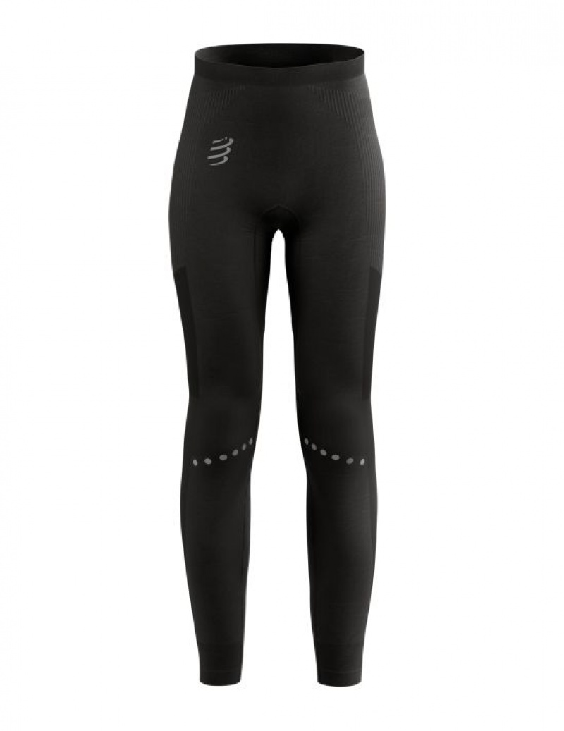 Colanti Compressport Iarnă Alergat Legging W Dama Negrii | 067453-ACF