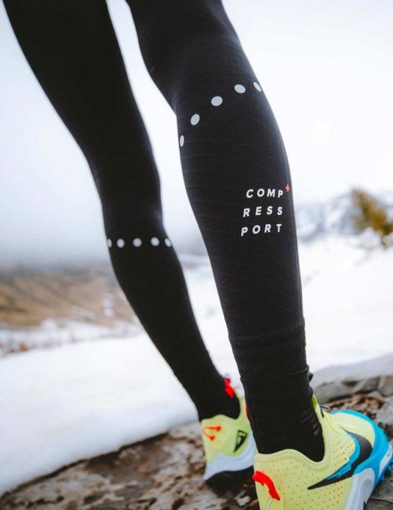 Colanti Compressport Iarnă Trail Under Control Full Tights W Dama Negrii | 321859-KNA