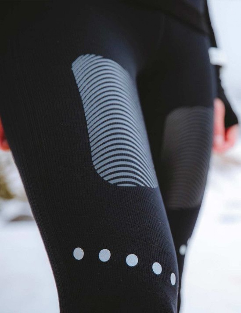 Colanti Compressport Iarnă Trail Under Control Full Tights W Dama Negrii | 321859-KNA