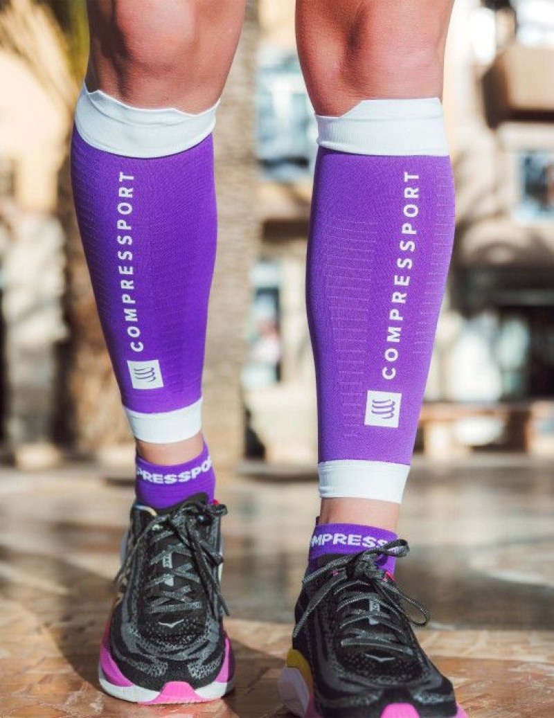 Compression Sleeves Compressport R2 3.0 Barbati Violet Albi | 315290-AQI