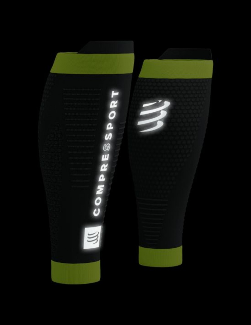 Compression Sleeves Compressport R2 3.0 Flash Barbati Negrii Galbeni | 615492-FAW