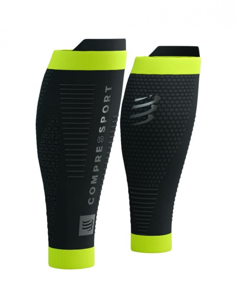 Compression Sleeves Compressport R2 3.0 Flash Barbati Negrii Galbeni | 615492-FAW