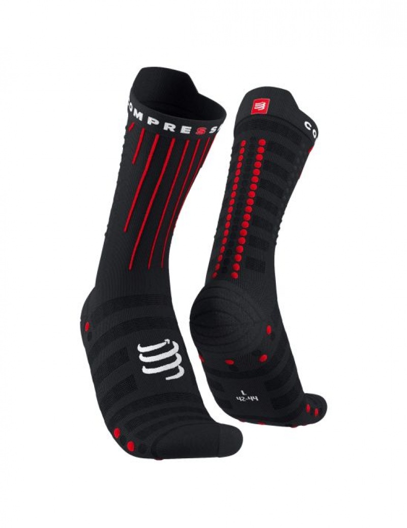 Cycling Socks Compressport Aero Socks Barbati Negrii Rosii | 360572-HLK