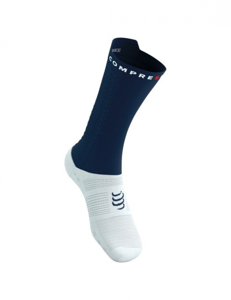 Cycling Socks Compressport Pro Racing Socks v4.0 Bike Barbati Albi | 813924-WCX