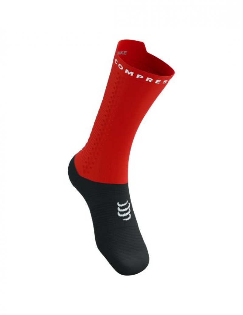 Cycling Socks Compressport Pro Racing Socks v4.0 Bike Barbati Rosii Negrii | 457836-HXT