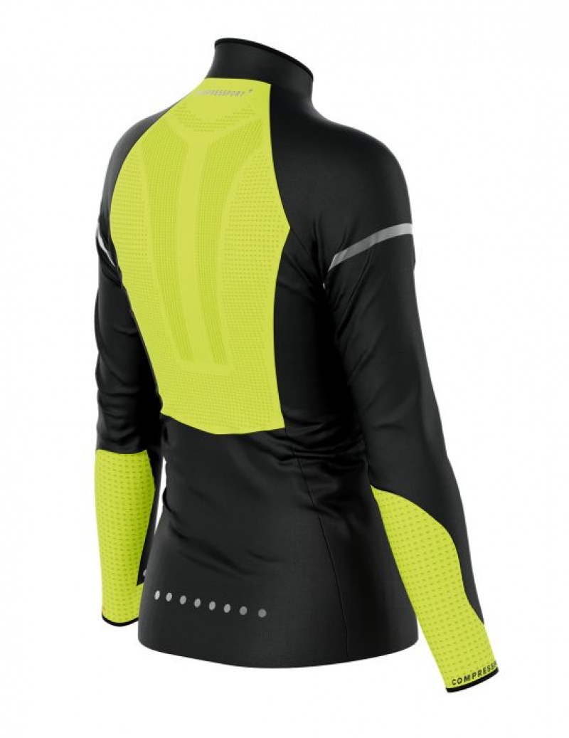 Geaca Compressport Hurricane Windproof Jacket Flash W Dama Negrii Galbeni | 358621-WKZ