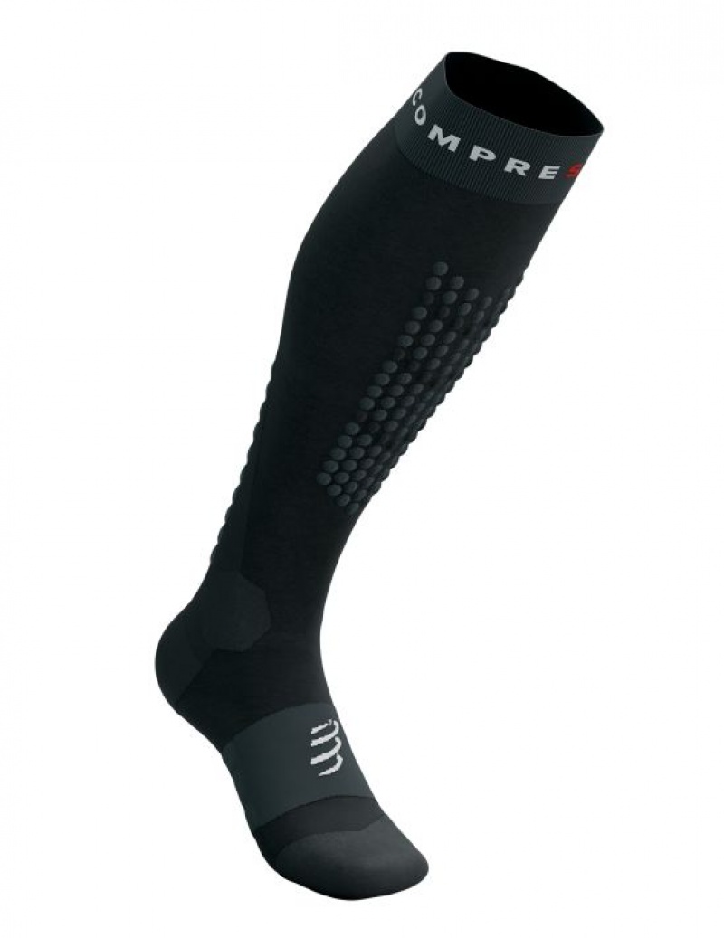 High Socks Compressport Alpine Ski Full Socks Barbati Negrii Gri | 347590-KPF