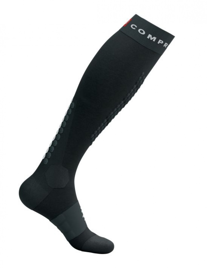 High Socks Compressport Alpine Ski Full Socks Barbati Negrii Gri | 347590-KPF